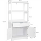 Meuble de salle de bain - meuble de rangement avec tiroirs 2 étagères blanc