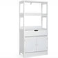 Meuble de salle de bain - meuble de rangement avec tiroirs 2 étagères blanc